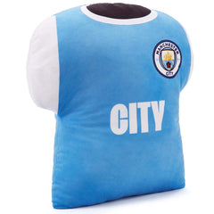 Manchester City FC Shirt Cushion LKT Sport Shirt shaped cushion featuring the Man City crest and City textSoft and velvety plush feel cushion100% PolyesterOfficial licensed productApprox 36cm x 38cm x 10cm Chair & Sofa Cushions