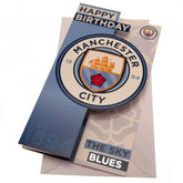 Manchester City FC Sky Blues Birthday Card LKT Sport Colourful gloss finish fold out birthday cardFeaturing a large cut out Man City crest designMessage inside reads 'Hope You Have a Brilliant Day'Official licensed productApprox 22cm x 12cm Greeting Cards