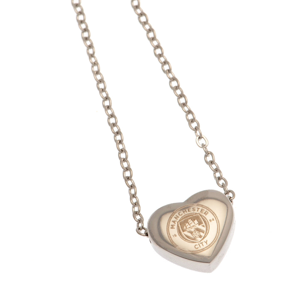 Manchester City FC Stainless Steel Heart Necklace LKT Sport Football>Premier League>Manchester City FC