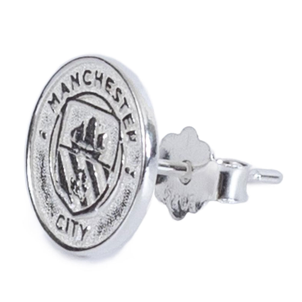 Manchester City FC Sterling Silver Stud Earring LKT Sport Football>Premier League>Manchester City FC