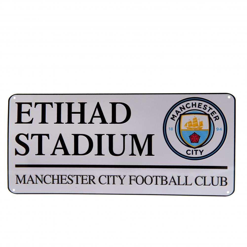 Manchester City FC White Street Sign LKT Sport Football>Premier League>Manchester City FC Novelty Signs
