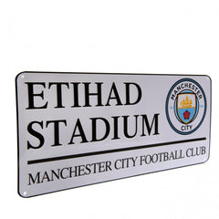 Manchester City FC White Street Sign LKT Sport Football>Premier League>Manchester City FC Novelty Signs