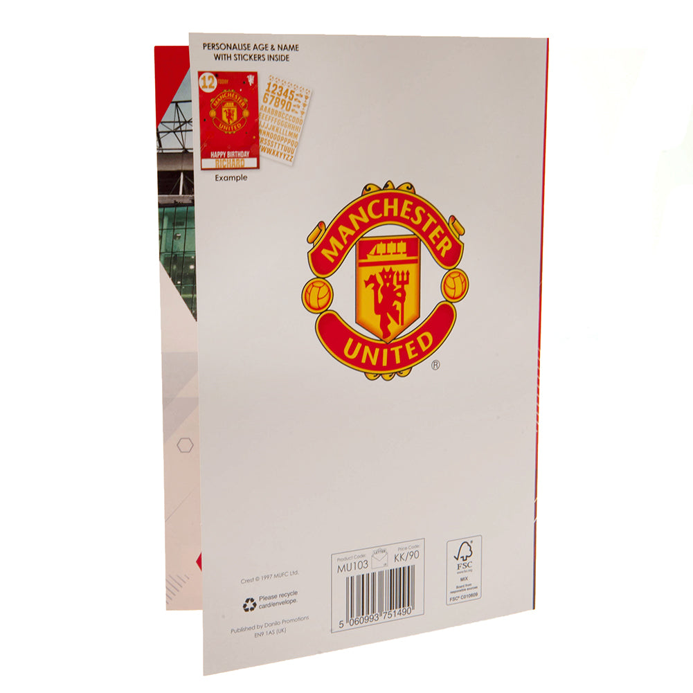 Manchester United FC Birthday Card With Stickers LKT Sport Football>Premier League>Manchester United FC Greeting Cards