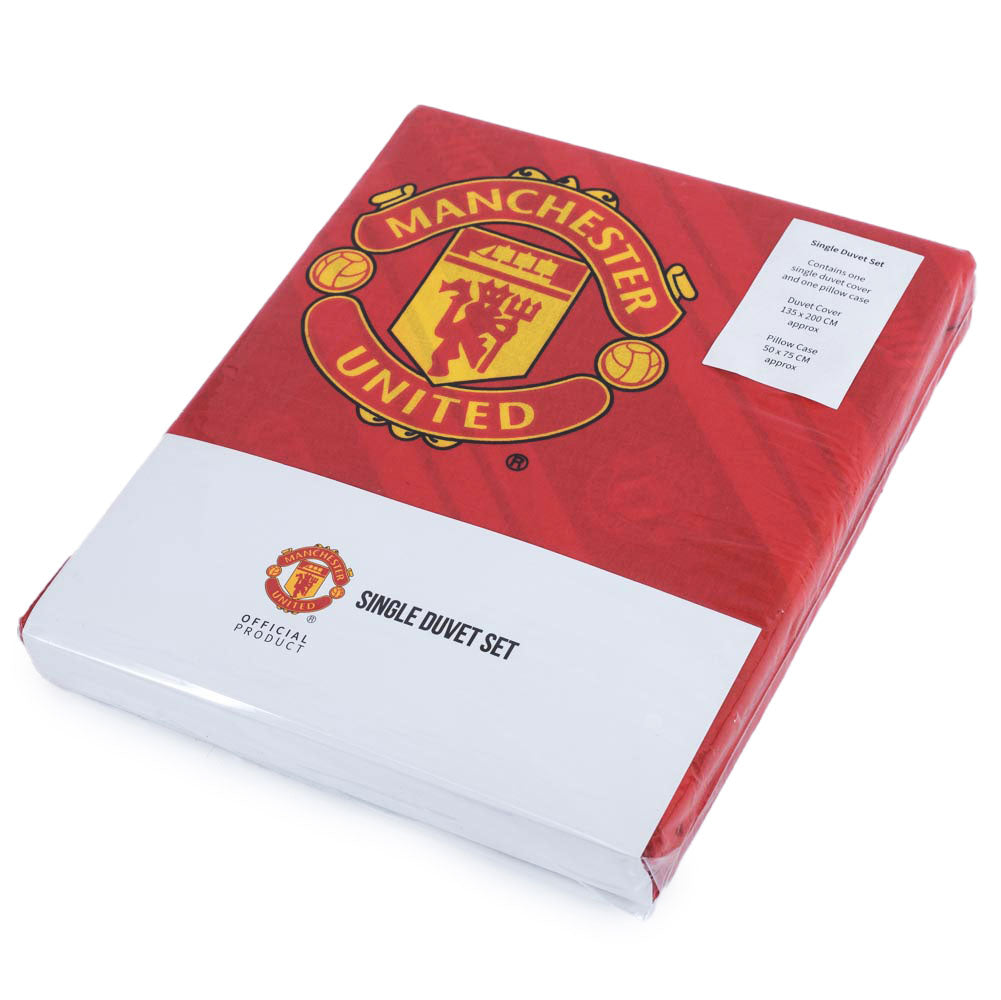 Manchester United FC Core Stripe Single Duvet Set LKT Sport Football>Premier League>Manchester United FC Duvet Covers