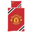 Manchester United FC Core Stripe Single Duvet Set LKT Sport Striking core stripe design reversible duvet cover with large club crestMulti crest design on the reverse with black, red and white stripes52% polyester 48% cotton machine washableOfficial licens