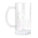Manchester United FC Mono Crest Stein Glass Tankard LKT Sport Glass stein tankardFeaturing a white Manchester United club crestOfficial licensed productApprox 425ml (15oz)Approx 15cm tall, 7cm in diameter Beer Glasses