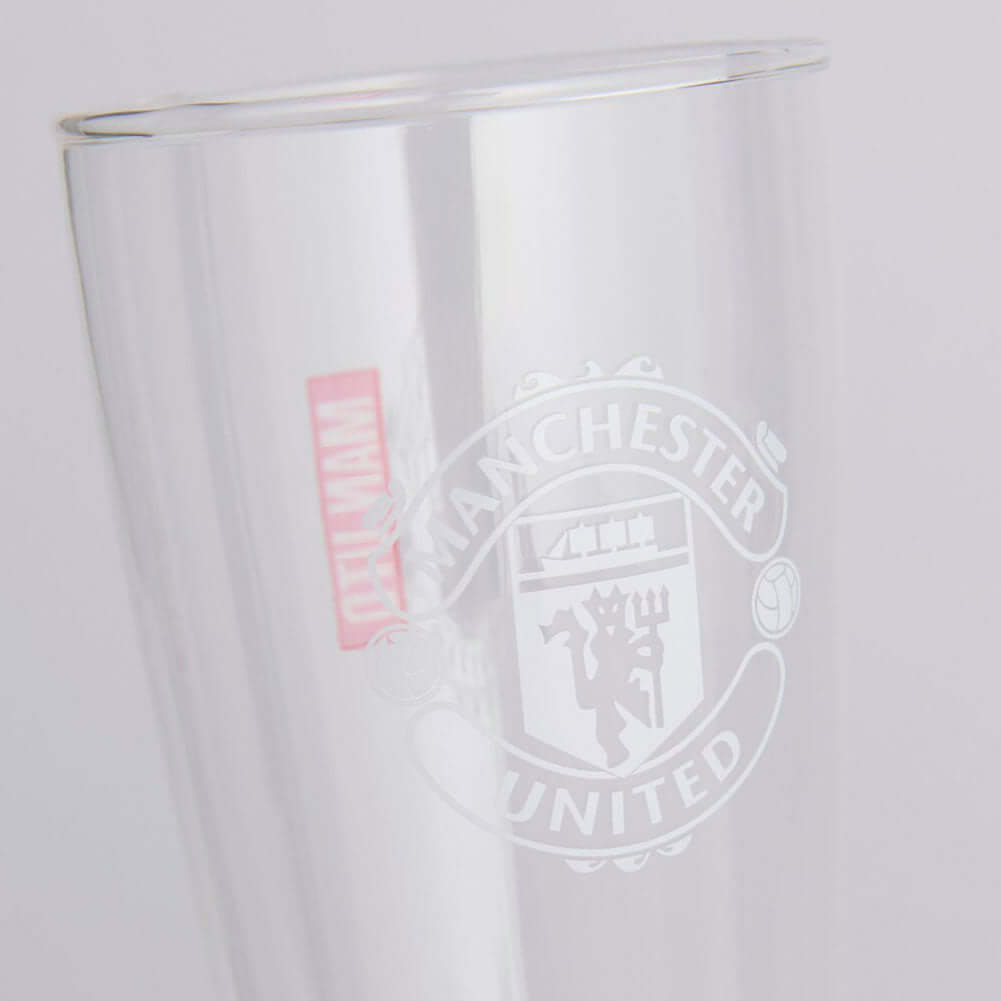Manchester United FC Mono Crest Tall Beer Glass LKT Sport Football>Premier League>Manchester United FC Beer Glasses