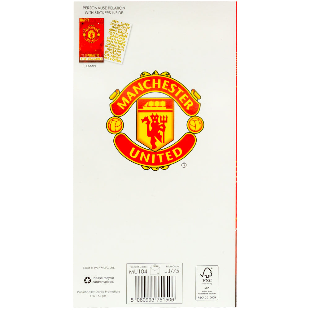 Manchester United FC Personalised Birthday Card LKT Sport Football>Premier League>Manchester United FC Greeting Cards