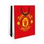Manchester United FC Small Colour Gift Bag LKT Sport Small sized colour card gift bag and tagFeaturing a full colour United crestWith woven string handlesOfficial licensed productApprox 23cm x 18cm Gift Bags