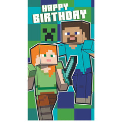 Minecraft Birthday Card With Stickers LKT Sport Entertainment>Gaming>Minecraft Greeting Cards
