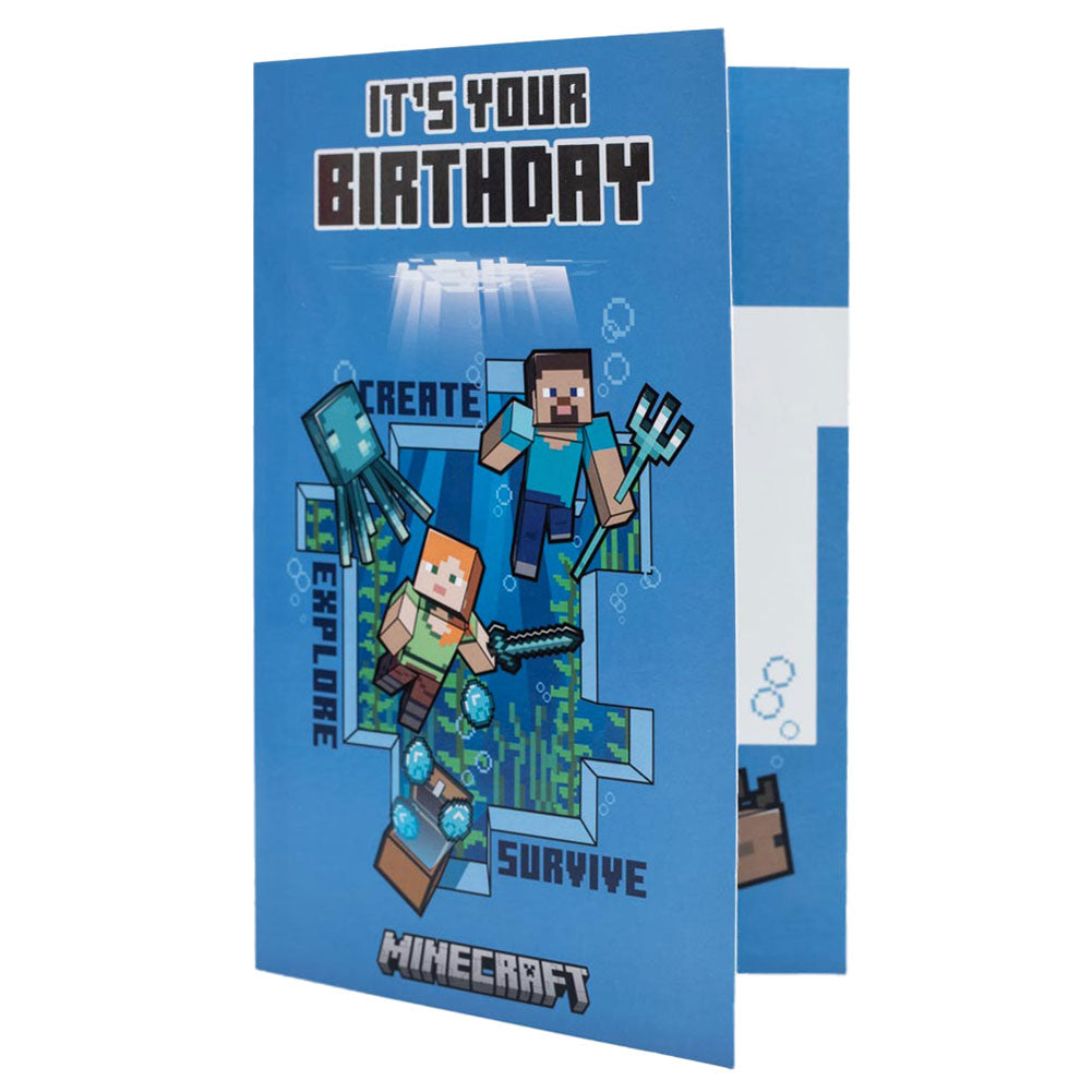 Minecraft Explore Birthday Card LKT Sport Entertainment>Gaming>Minecraft Greeting Cards