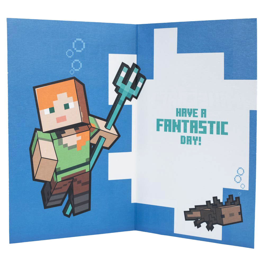 Minecraft Explore Birthday Card LKT Sport Entertainment>Gaming>Minecraft Greeting Cards