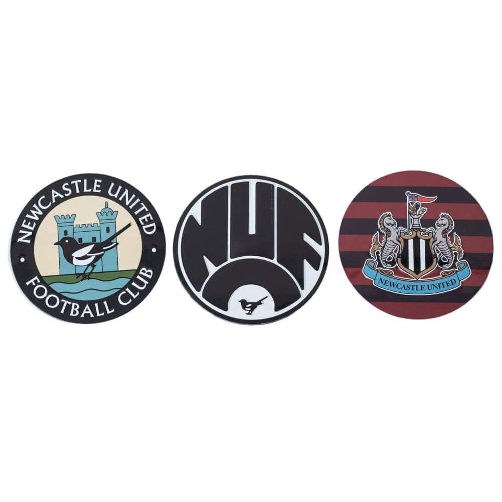 Newcastle United FC 3pk Retro Fridge Magnet Set LKT Sport Football>Premier League>Newcastle United FC Refrigerator Magnets