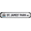 Newcastle United FC Deluxe Stadium Sign LKT Sport Deluxe metal stadium sign with embossed NUFC logo and St. James' Park textOn a black MDF backingReady to hang with two picture hooksOfficial licensed productApprox 65cm x 12cm Novelty Signs