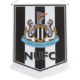 Newcastle United FC Large Crest Pennant LKT Sport Satin look crest design large pennantFeaturing the Newcastle crest and NUFC textFinished with white tassels and hanging stringOfficial licensed productApprox 36cm x 28cm Flags