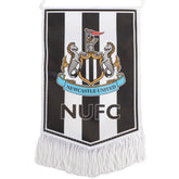 Newcastle United FC Mini Pennant LKT Sport Satin look crest design pennantFeaturing a full colour NUFC crest on a black and white striped backgroundFinished with white tassels and hanging stringIdeal for your car or windowOfficial licensed productApprox 1