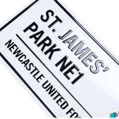 Newcastle United FC White Street Sign LKT Sport Football>Premier League>Newcastle United FC Novelty Signs
