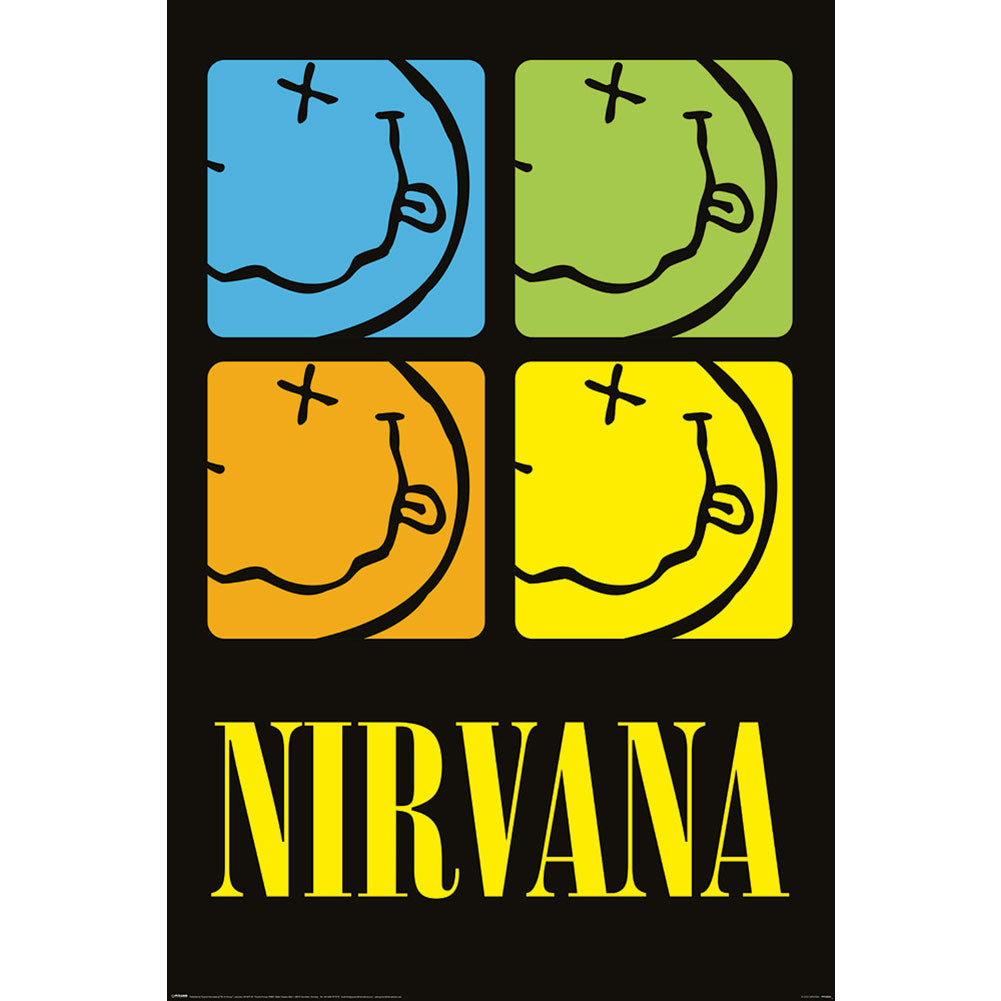 Nirvana Poster Smiley Squares 260 LKT Sport Entertainment>Music>Nirvana Posters