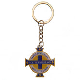 Northern Ireland Crest Keyring LKT Sport Metal crest shaped keyring with chain and split ringDie stamped design with full colour enamel infillMetal alloy with gold style finishOfficial licensed productApprox 40mm x 40mm Keychains