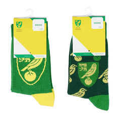 Norwich City FC Twin Pack Dress Socks 7-11 LKT Sport Football>Football League>Norwich City FC Crew Socks