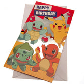 Pokemon Birthday Card LKT Sport Colourful gloss finish birthday cardFeaturing Pikachu, Squirtle, Bulbasaur and CharmanderMessage inside reads 'Hope you have an amazing day!With a plain white envelopeOfficial licensed productApprox 22.5cm x 12cm Greeting C