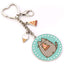 Pusheen Charm Keyring Pizza LKT Sport Metal die stamped charm keyring with chain and split ringFeaturing Pusheen eating PizzaMetal alloy with silver style finishOfficial licensed productApprox 50mm x 50mm Keychains