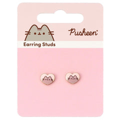 Pusheen Gold Plated Heart Stud Earrings LKT Sport Entertainment>TV Series>Pusheen
