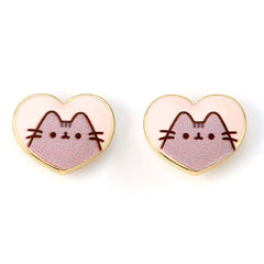 Pusheen Gold Plated Heart Stud Earrings LKT Sport Entertainment>TV Series>Pusheen