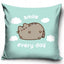 Pusheen Smile Velvet Feel Cushion LKT Sport Mint green cushion featuring Pusheen and smile every day textDesign repeated on the reverse100% Polyester, spot cleanOfficial licensed productApprox 40cm x 40cm Throw Pillows