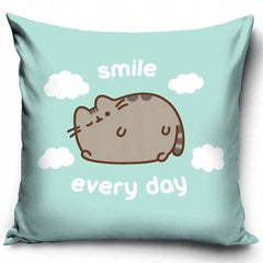 Pusheen Smile Velvet Feel Cushion LKT Sport Mint green cushion featuring Pusheen and smile every day textDesign repeated on the reverse100% Polyester, spot cleanOfficial licensed productApprox 40cm x 40cm Throw Pillows