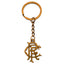 Rangers FC Antique Gold Scroll Crest Keyring LKT Sport Metal crest shaped keyring with split ringDie stamped designMetal alloy with antique gold style finishOfficial licensed productApprox 30mm x 25mm Keychains