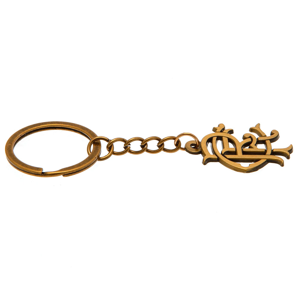 Rangers FC Antique Gold Scroll Crest Keyring LKT Sport Football>European Leagues>Rangers FC