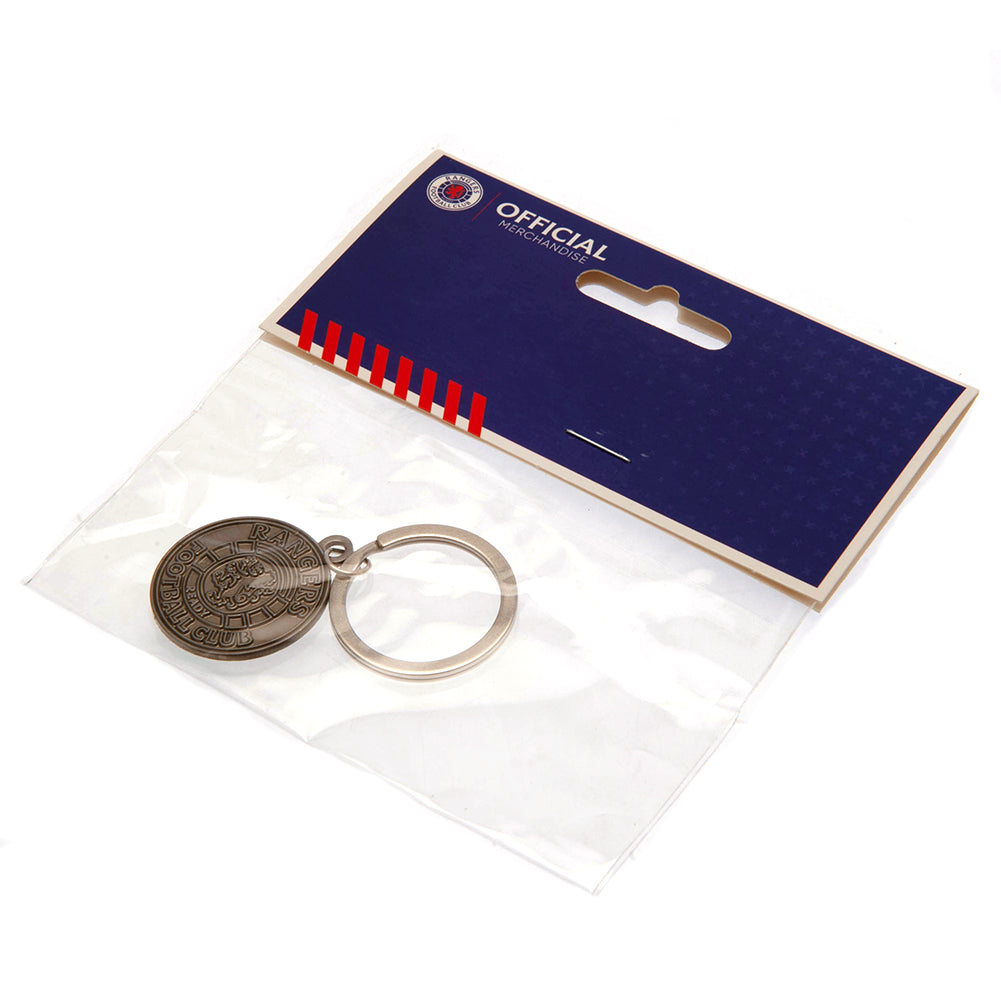 Rangers FC Antique Silver Ready Crest Keyring LKT Sport Football>European Leagues>Rangers FC