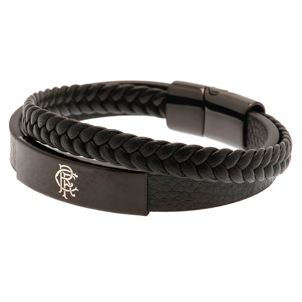 Rangers FC Black IP Leather Bracelet LKT Sport Football>European Leagues>Rangers FC Bracelets