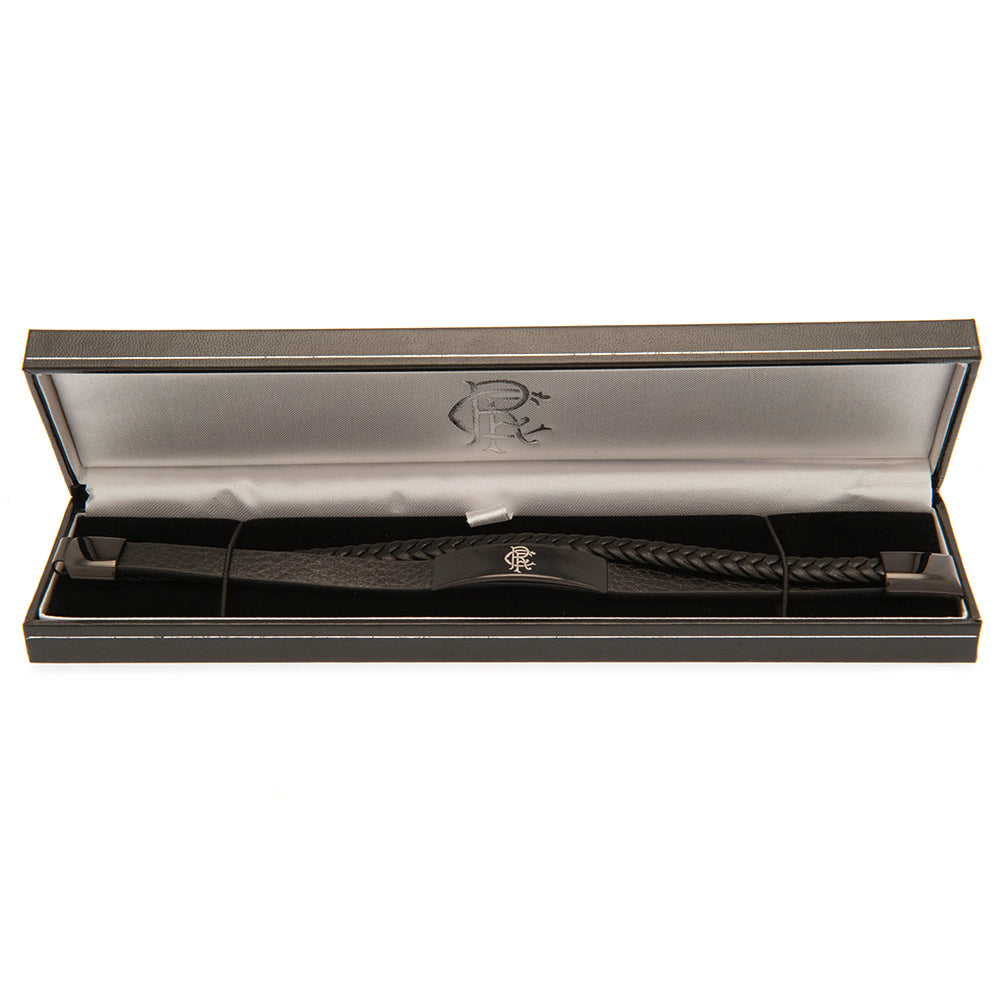 Rangers FC Black IP Leather Bracelet LKT Sport Football>European Leagues>Rangers FC Bracelets