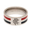 Rangers FC Colour Stripe Ring Large LKT Sport Stainless steel ring featuring green and white colour insertsChrome finish and engraved with the Rangers crestOfficial licensed productInternal diameter approx 21mmRing size X Rings