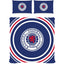 Rangers FC Pulse Double Duvet Set LKT Sport Striking pulse design reversible duvet cover with a large club crest in the centrePillowcases feature a large full colour club crestMulti crest design on the reverse52% polyester 48% cotton machine washableOffic