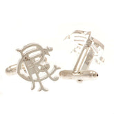 Rangers FC Silver Plated RFC Cufflinks LKT Sport Silver plated crest shaped cufflinks in a chrome finishFeaturing a highly detailed formed RFC scroll crestOn a bullet back fixingOfficial licensed productApprox 26mm x 26mm Cufflinks