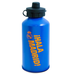 Real Madrid CF Aluminium Drinks Bottle MT LKT Sport High quality lightweight aluminium drinks bottleMatt blue finish bottle featuring the Madrid crest and !Hala Madrid! on reverseFlip top cap with drinking spoutOfficial licensed productApprox 500ml (17oz)