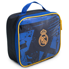 Real Madrid CF Fragment Lunch Bag LKT Sport Fragment design lunch bag featuring a gold Real Madrid crestDouble zipped opening for easy accessRubber zip pulls featuring raised Madrid detailWith carry handleWipe clean polyesterOfficial licensed productAppro