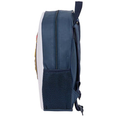 Real Madrid CF Junior Backpack LKT Sport White and navy 3D backpack featuring a full colour club crest and Real Madrid textMain compartment has a large double zipped opening for easy accessPadded adjustable shoulder straps and a carry handleAdditional mes