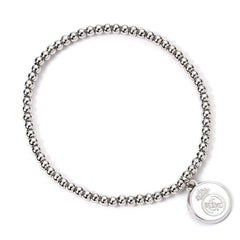 Real Madrid CF Silver Finish Bead Bracelet LKT Sport Football>European Leagues>Real Madrid CF Bracelets