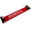 SL Benfica Scarf LKT Sport Red and black reversible jacquard knit scarf with white fringe Red side has Benfica UEFA Champions League text in white and full colour club crest Black side has UEFA Champions League Benfica text in white and full colour club c