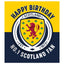 Scottish FA Birthday Card LKT Sport Vibrant gloss finish birthday cardFeaturing a large full colour Scotland crest and Happy Birthday No.1 Scotland FanMessage inside reads 'Hope you have a fantastic birthday!'Official licensed productApprox 16cm x 18cm Gr