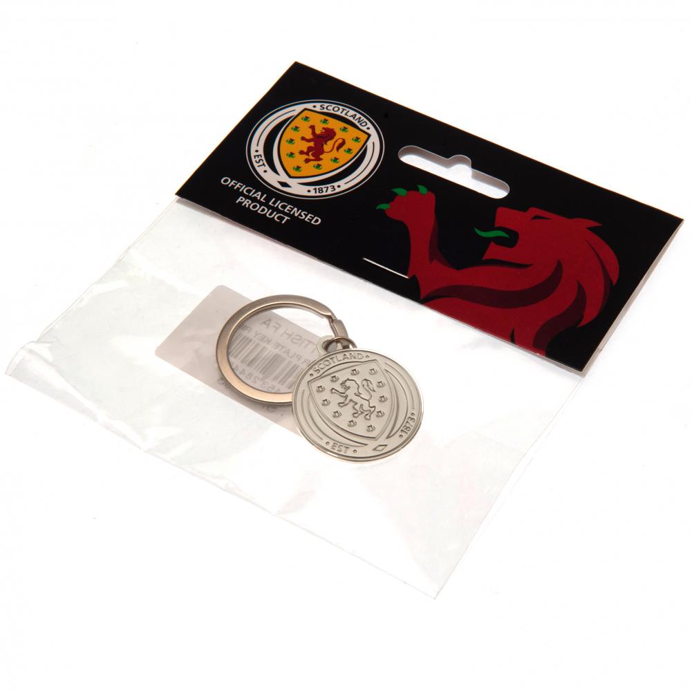 Scottish FA Silver Plated Crest Keyring LKT Sport Football>International>Scottish FA Keychains