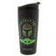 Star Wars: The Mandalorian Metal Travel Mug LKT Sport Metal double-walled thermal travel mug Black matt finish featuring Mando and the Child design Plastic screw top lid with closing drinking hole Cushioned base Official licensed product Approx 450ml (16o