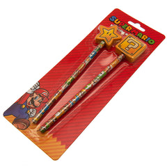 Super Mario 2pk Pencil & Topper Set LKT Sport Entertainment>Gaming>Super Mario Wooden Pencils