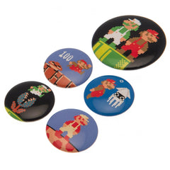 Super Mario Retro Button Badge Set LKT Sport Entertainment>Gaming>Super Mario Pinback Buttons