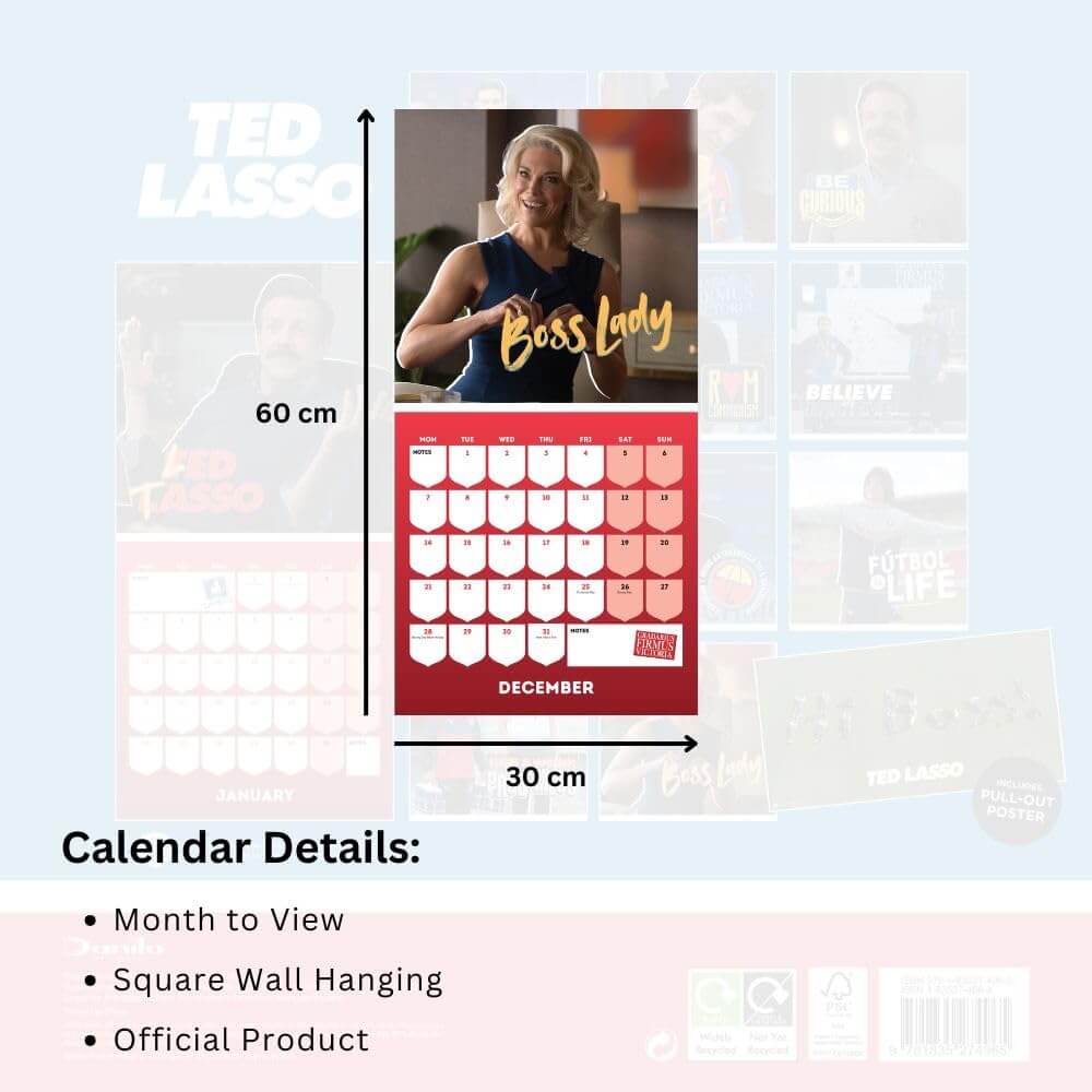 Ted Lasso Square Calendar 2026 LKT Sport Entertainment>TV Series>Ted Lasso Wall Calendars