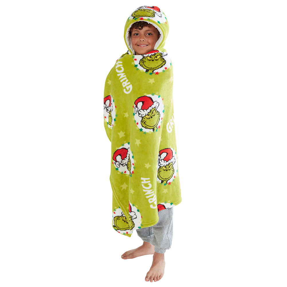 The Grinch Youths Hooded Blanket LKT Sport Entertainment>Movies>The Grinch Baby & Children's Sleepwear